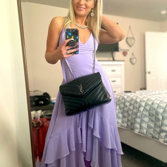 Ysl Saint Laurent Medium LouLou Noir Chain shoulder Bag in Quilted “Y” Leather - Picture 8 of 16